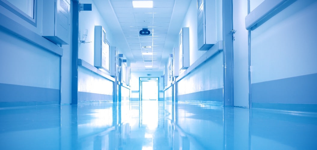 Empty corridor in a hospital